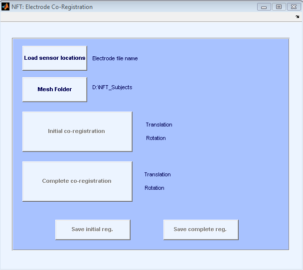 Figure 10: Interface for co-registration.