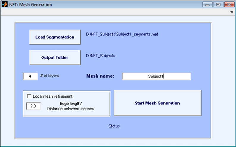 Figure 8: Interface for mesh generation.