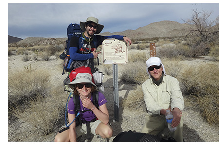 Dr. Wagner with Ramon and Dr. Makeig on a three-day backpacking trip in the Anza Borrego Desert