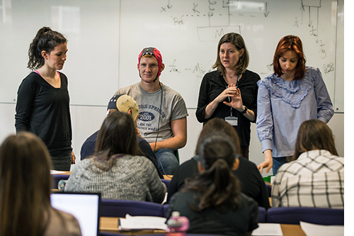Professor Milne teaching third year undergraduate students about EEG